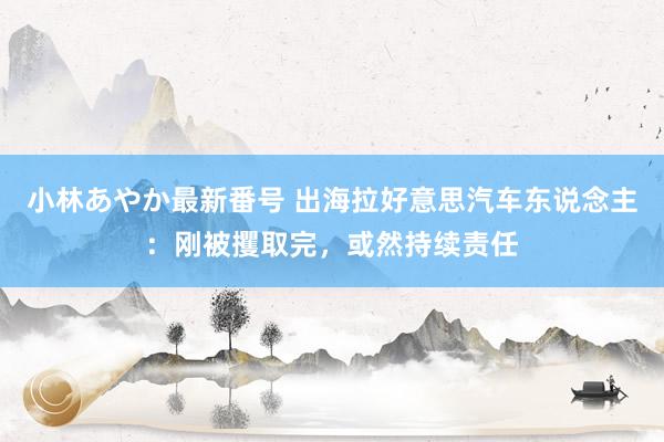 小林あやか最新番号 出海拉好意思汽车东说念主：刚被攫取完，或然持续责任