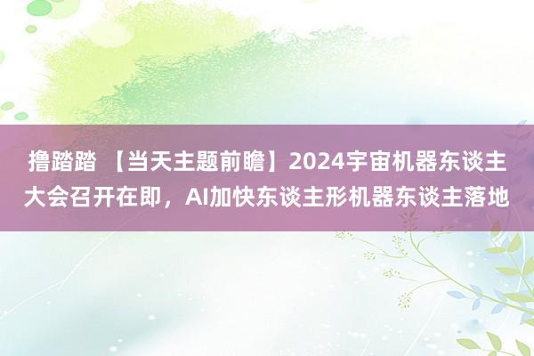 撸踏踏 【当天主题前瞻】2024宇宙机器东谈主大会召开在即，AI加快东谈主形机器东谈主落地