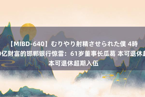 【MIBD-640】むりやり射精させられた僕 4時間 2000亿财富的邯郸银行惊雷：61岁董事长瓜葛 本可退休超期入伍