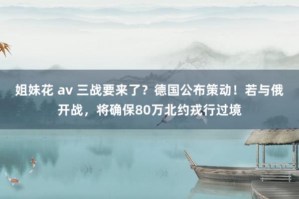 姐妹花 av 三战要来了？德国公布策动！若与俄开战，将确保80万北约戎行过境