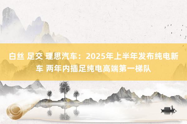 白丝 足交 理思汽车：2025年上半年发布纯电新车 两年内插足纯电高端第一梯队