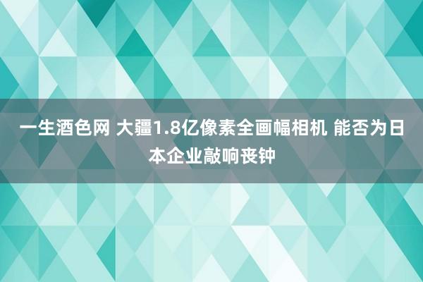 一生酒色网 大疆1.8亿像素全画幅相机 能否为日本企业敲响丧钟